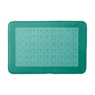 Tapis De Bain grecque Motif, turquoise et aqua