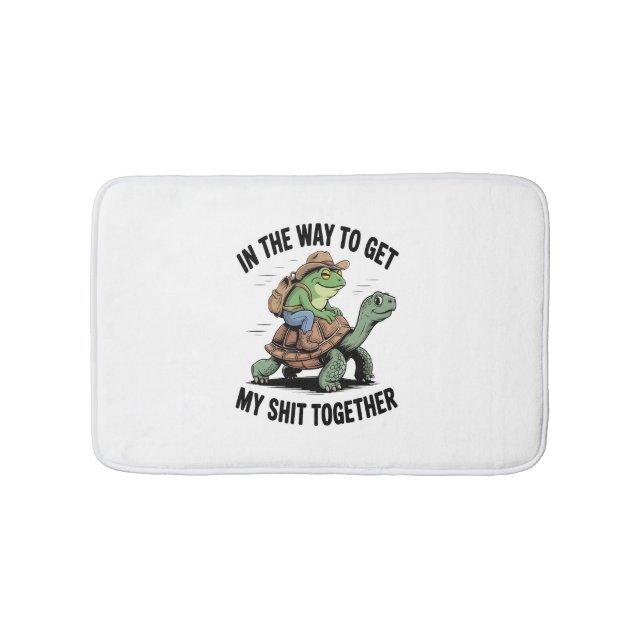 Tapis De Bain Grenouille avec tortue à cheval Casquette (Devant)