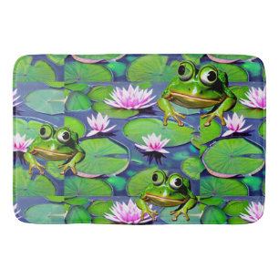 Tapis De Bain Grenouilles Lotus Et Lily Pad