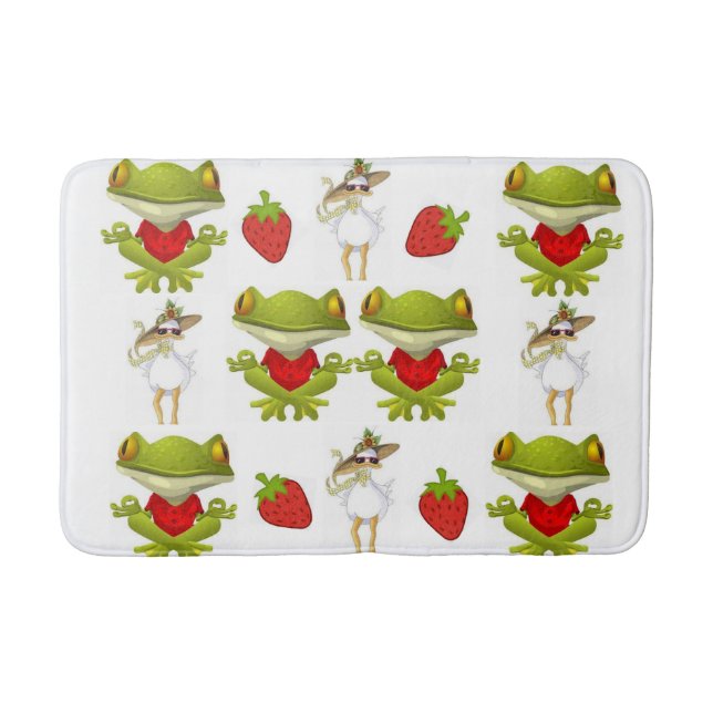 Tapis De Bain Grenouilles Poulet fraise Salle de bain Mat de bai (Devant)