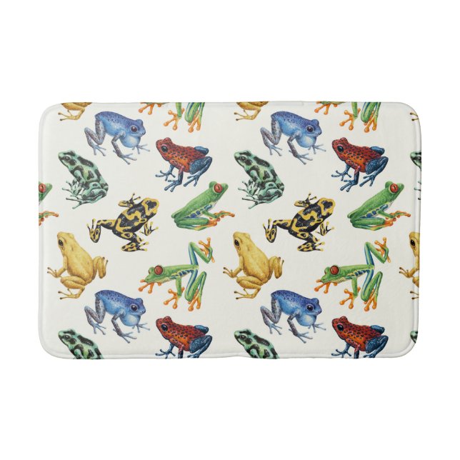 Tapis De Bain Grenouilles sur blanc naturel (Devant)