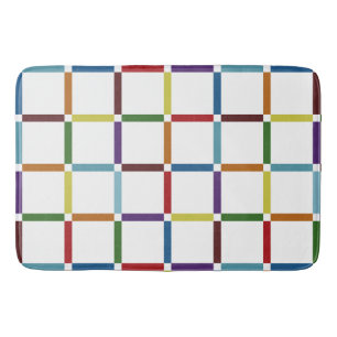 Tapis De Bain Grille arc-en-ciel colorée avec espace négatif