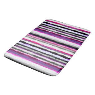 Tapis De Bain Gris, blanc et rose Abstrait