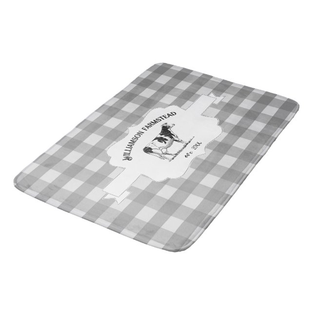 Tapis De Bain Gris Buffet Plaid Agro Vache Mat (Angle)
