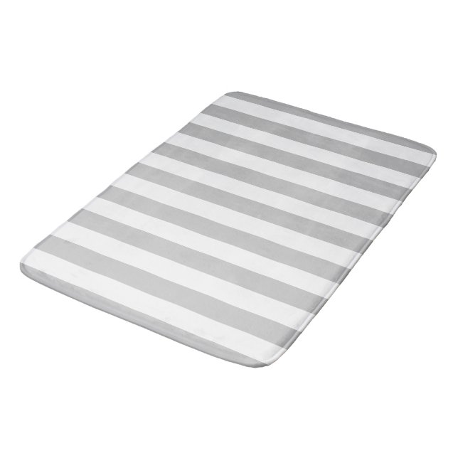 Tapis De Bain Gris Et Blancs (Angle)