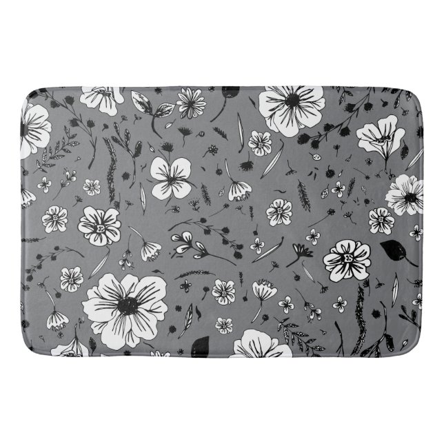 Tapis De Bain Gris floral (Devant)