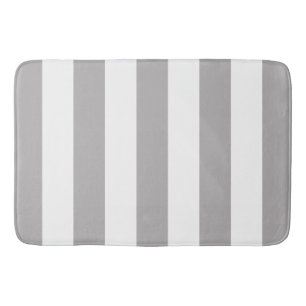 Tapis De Bain Gris, Gris, Gris, Motif rayé