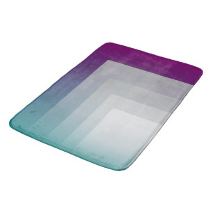 Tapis De Bain gris magenta turquoise