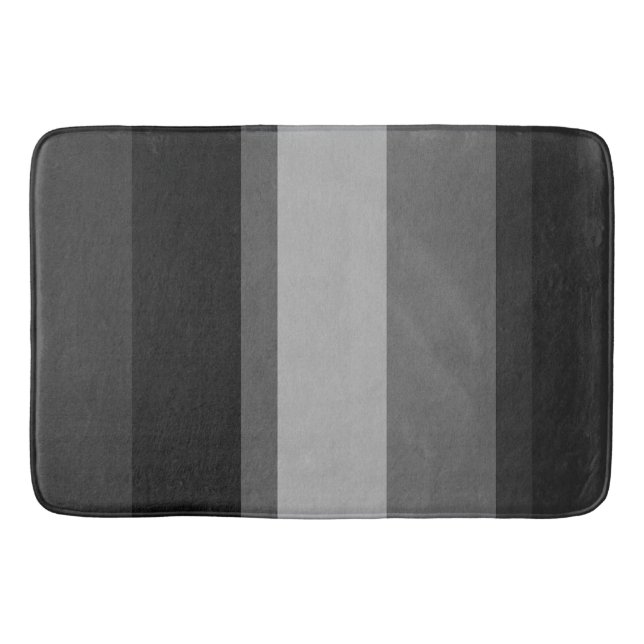Tapis De Bain Gris & Noir Gris Gras Sophistiqué Designer (Devant)