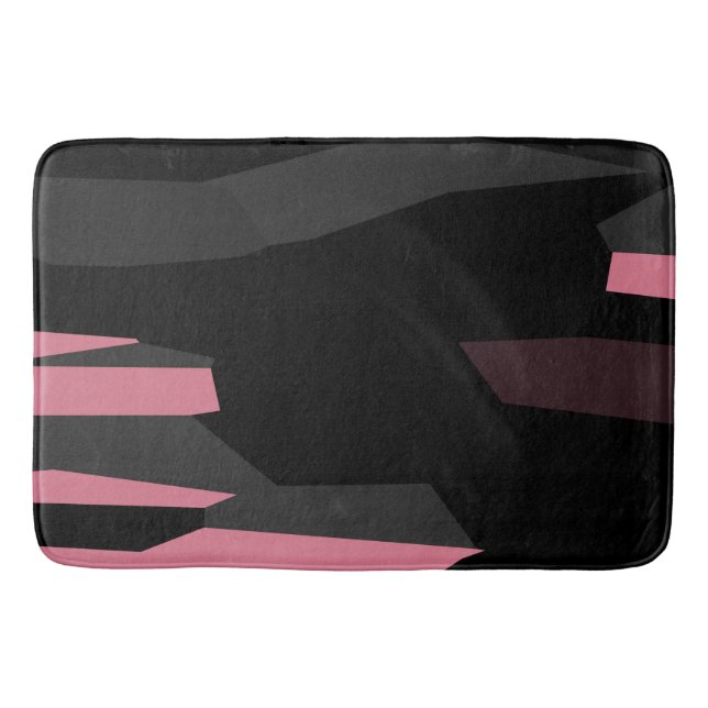Tapis De Bain gris rose et noir abstrait (Devant)