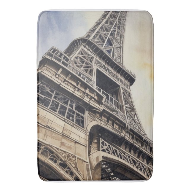 Tapis De Bain Gros plan Tour Eiffel Paris Love City Travel (devant Vertical)