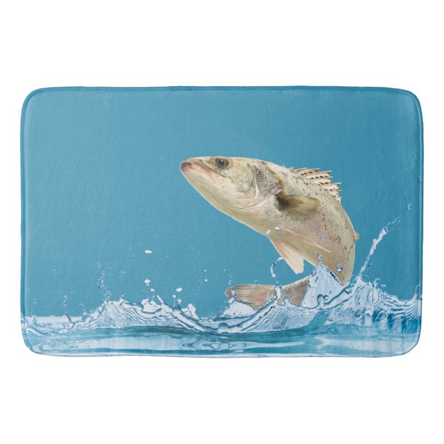 Tapis De Bain gros poisson sautant hors de l'eau (Devant)