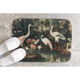 Tapis De Bain grues vintages et palais sous les tropiques