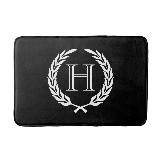 Tapis De Bain Guirlande noire et blanche de laurier (Devant)