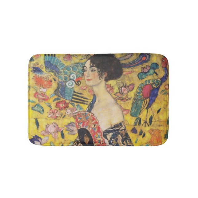 Tapis De Bain Gustav Klimt Lady With Fan Art Nouveau Painting (Devant)