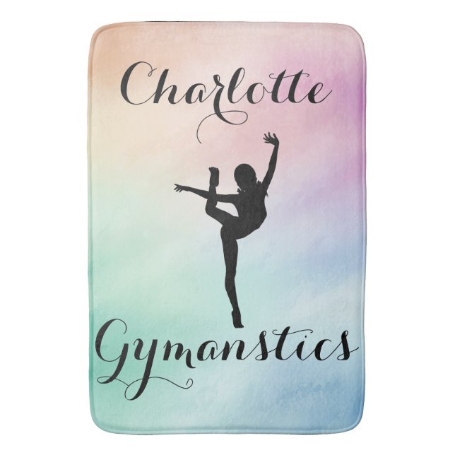 Tapis De Bain Gymnastique Pastel Purple Green Personnalisé (devant Vertical)