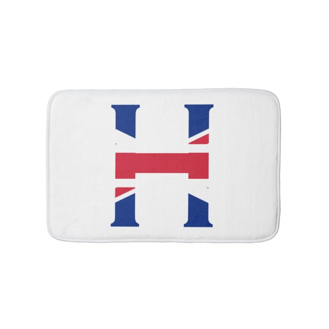 Tapis De Bain H Monogramme superposé sur Union Jack Flag bmcnt (Devant)