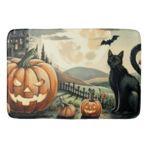 Tapis De Bain Halloween/Automne/Automne/citrouille/chat