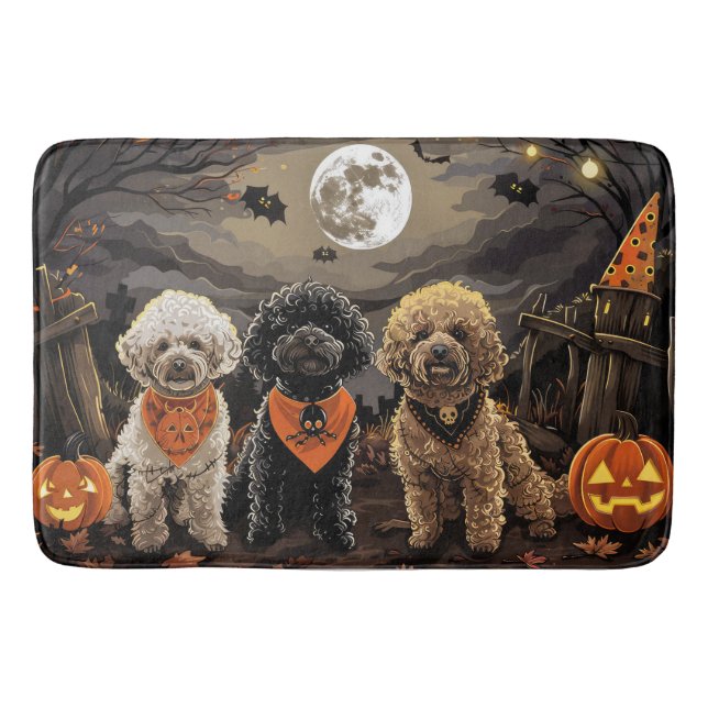 Tapis De Bain Halloween caniche Éffrayant (Devant)
