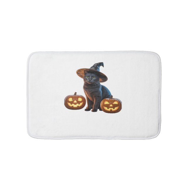 Tapis De Bain Halloween Chat Noir Magic Classic T-Shirt (Devant)