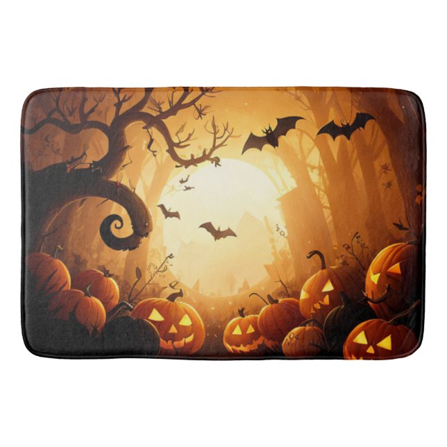 Tapis De Bain Halloween/chauve-souris/Citrouille/automne (Devant)