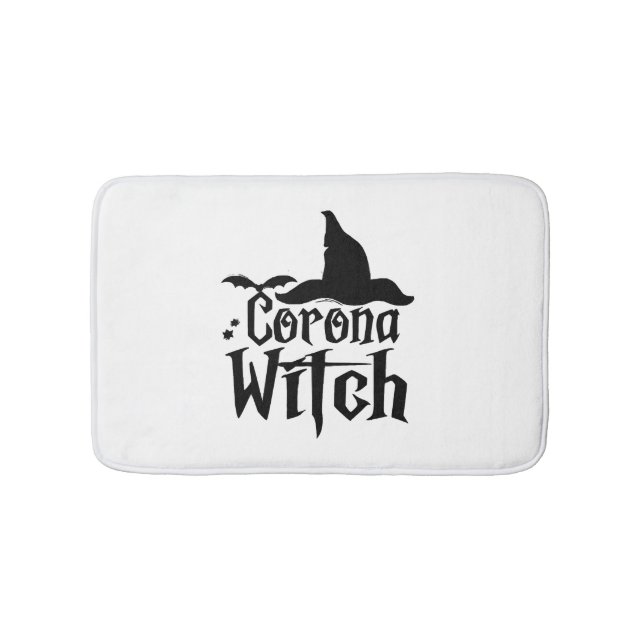 Tapis De Bain Halloween Corona Witch, Halloween drôle, (Devant)