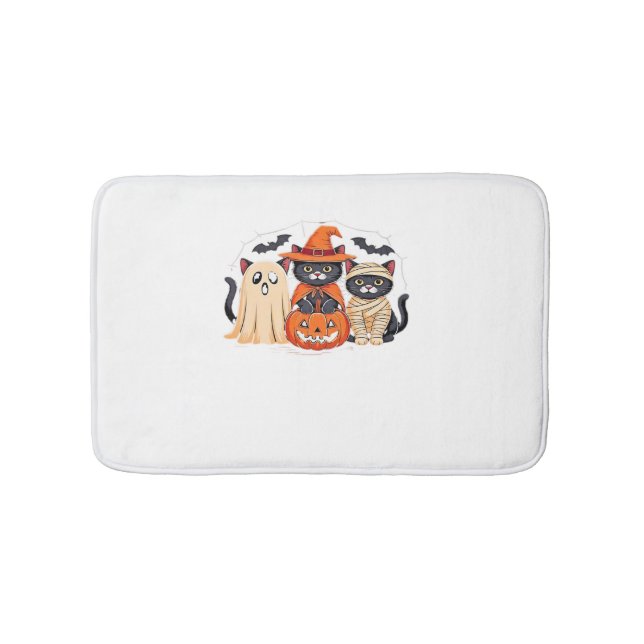 Tapis De Bain Halloween Cute Ghost Citrouille Chat Classic T-Shi (Devant)