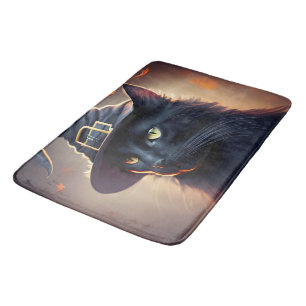 Tapis De Bain Halloween de chat noir