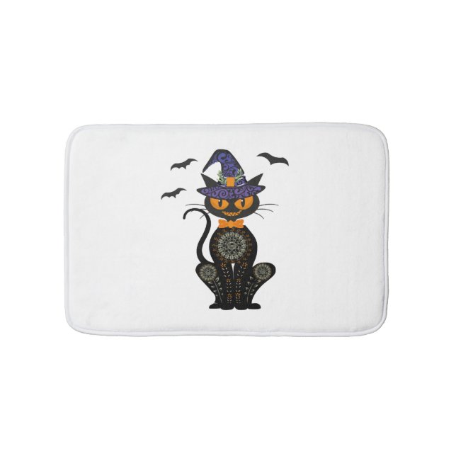 Tapis De Bain Halloween de chat noir (Devant)
