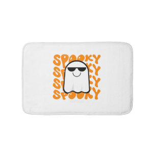 Tapis De Bain Halloween Éffrayant orange noir