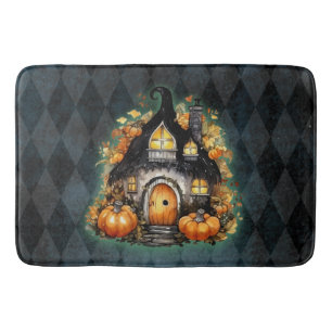 Tapis De Bain Halloween Gothique Automne Fée Cottage Bleu Jacqua
