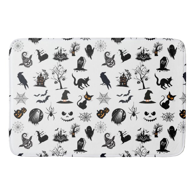 Tapis De Bain Halloween mignonne et éffrayante (Devant)