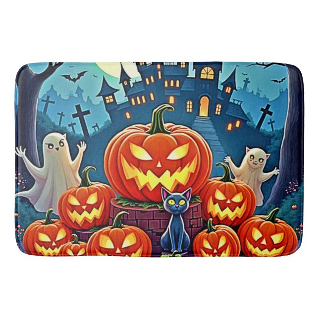 Tapis De Bain Halloween Night: Spooky Fun Art (Devant)
