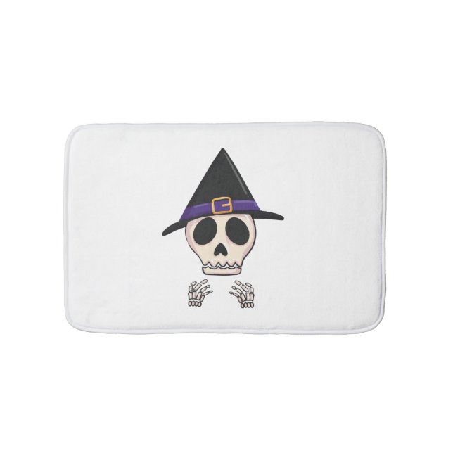 Tapis De Bain Halloween Skeleton design, Halloween Éffrayant (Devant)