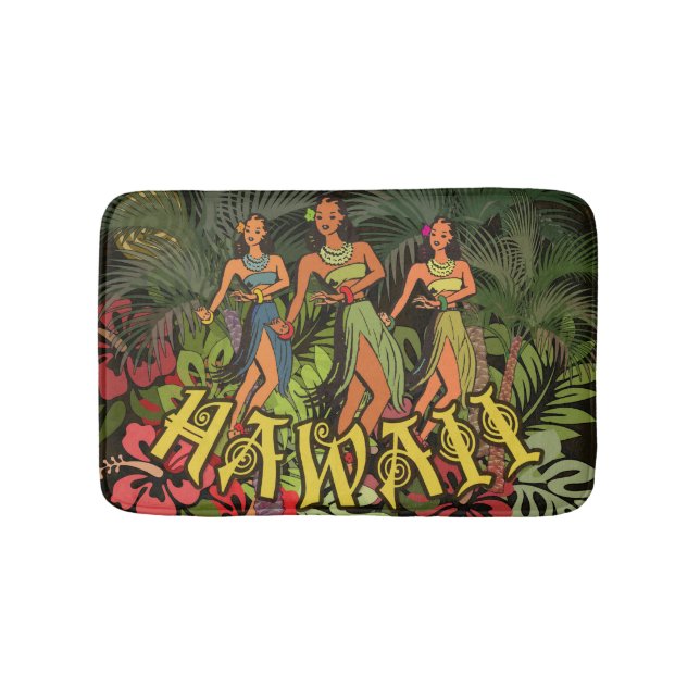Tapis De Bain Hawaii Aloha Palm Hula Art Design (Devant)