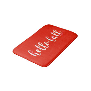 Tapis De Bain Hello Fall Bright Warm Red Script Typographie