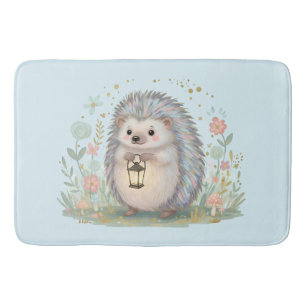 Tapis De Bain Hérisson mignon avec lanterne