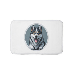 Tapis De Bain heureux Alaskien Malamute Puppy
