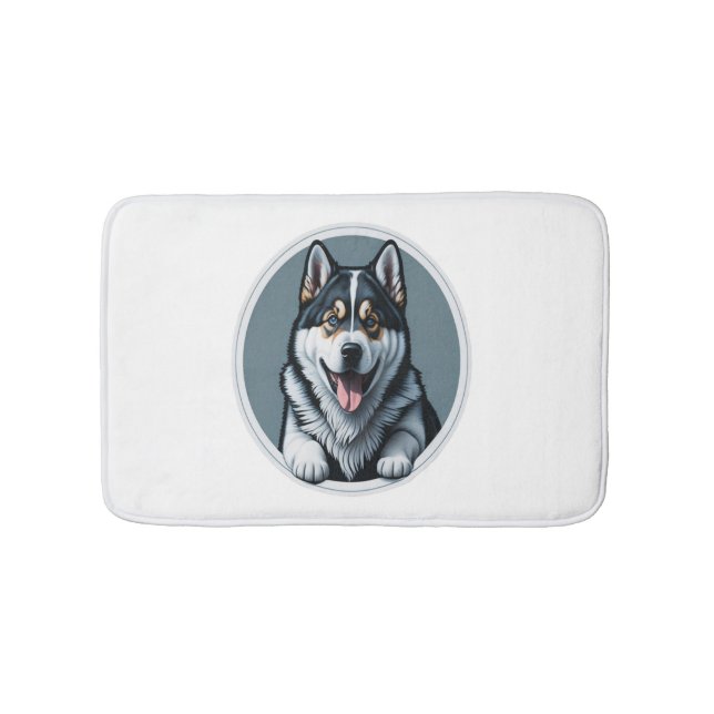 Tapis De Bain heureux Alaskien Malamute Puppy (Devant)