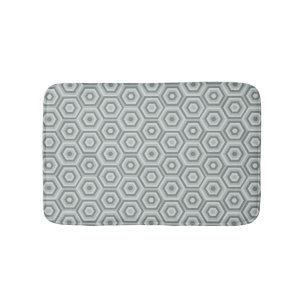 Tapis De Bain Hexagones imbriqués gris géométrique moderne