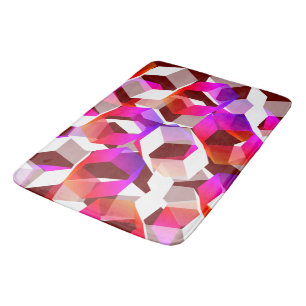 Tapis De Bain hexagones roses et plus de couleurs, arrière - pla