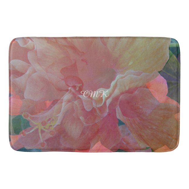 Tapis De Bain Hibiscus Pique Fabric Monogramme (Devant)