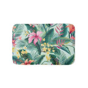 Tapis De Bain Hibiscus tropicaux : Motif Floral sans joint