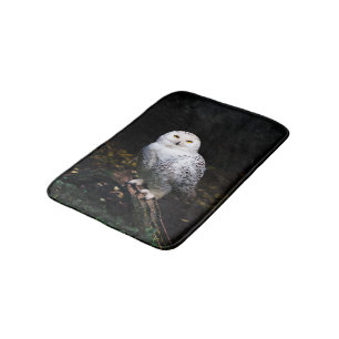Tapis De Bain Hibou des neiges majestueux d'hiver