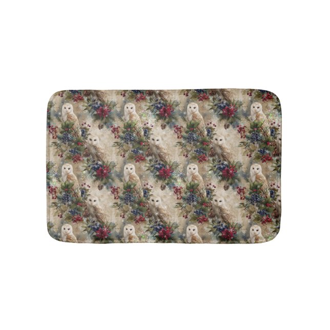 Tapis De Bain Hibou Floral Envoûtant (Devant)