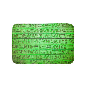 Tapis De Bain Hiéroglyphes égyptiens anciens Mat Bain Vert
