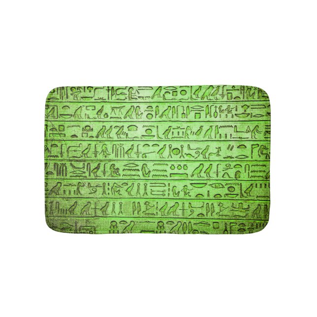 Tapis De Bain Hiéroglyphes égyptiens anciens Mat Bain Vert (Devant)