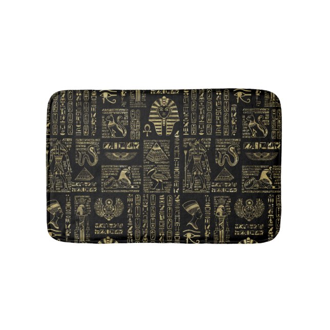 Tapis De Bain Hiéroglyphes et or égyptiens de divinités sur le (Devant)