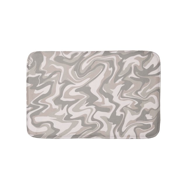 Tapis De Bain Hippie les années 70 Gris Marbre Liquide Swirl Boh (Devant)