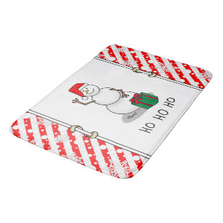 Tapis De Bain Ho Ho Joyeux Noël Père Noël mignonne Snowman